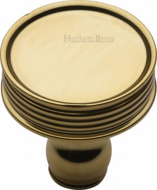 Click Here To Enlarge This Photo Of C4547-PB Heritage Brass Cabinet Knob Venetian Design 32mm Polished Brass Finish