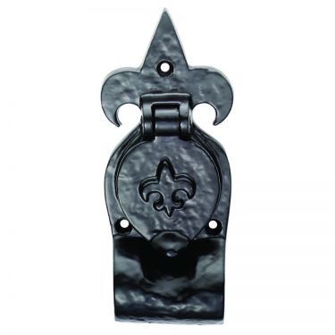 Click Here To Enlarge This Photo Of LF5543 - Carlisle Brass Ludlow Foundries Fleur De Lys Cylinder Pull 144 x 63mm Black Antique