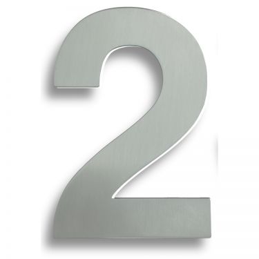 Click Here To Enlarge This Photo Of NUM10172SSS - Carlisle Brass Eurospec Numeral '2' (178mm) Concealed Pin Fix (Grade 316) Satin Stainless Steel
