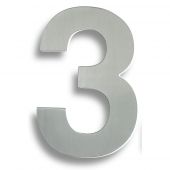 NUM10173SSS - Carlisle Brass Eurospec Numeral '3' (178mm) Concealed Pin Fix (Grade 316) Satin Stainless Steel
