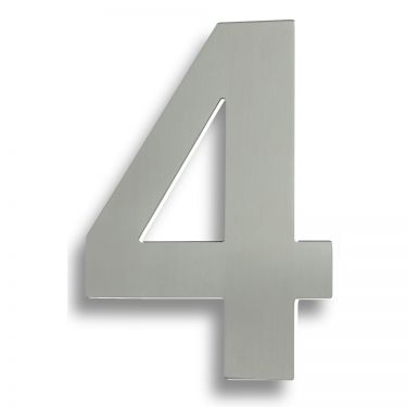 Click Here To Enlarge This Photo Of NUM10174SSS - Carlisle Brass Eurospec Numeral '4' (178mm) Concealed Pin Fix (Grade 316) Satin Stainless Steel
