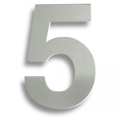 Click Here To Enlarge This Photo Of NUM10175SSS - Carlisle Brass Eurospec Numeral '5' (178mm) Concealed Pin Fix (Grade 316) Satin Stainless Steel