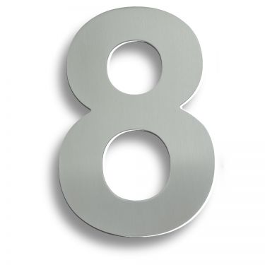 Click Here To Enlarge This Photo Of NUM10178SSS - Carlisle Brass Eurospec Numeral '8' (178mm) Concealed Pin Fix (Grade 316) Satin Stainless Steel
