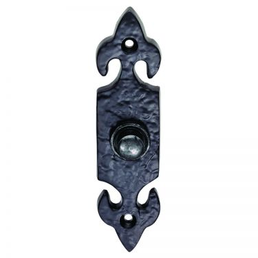 Click Here To Enlarge This Photo Of LF5534 - Carlisle Brass Ludlow Foundries Fleur De Lys Bell Push 120 x 30mm Black Antique