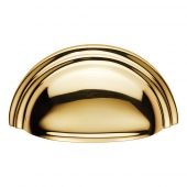 C47PB - Carlisle Brass Fingertip Design Victorian Cup Pull 76mm Polished Brass