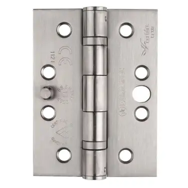 Click Here To Enlarge This Photo Of HIN1433SEC/13SSS - Carlisle Brass Eurospec 102mm x 76mm x 3mm Grade 13 Ball Bearing Security (Dog Bolt) Hinges Satin Stainless Steel
