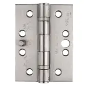 HIN1433SEC/13SSS - Carlisle Brass Eurospec 102mm x 76mm x 3mm Grade 13 Ball Bearing Security (Dog Bolt) Hinges Satin Stainless Steel