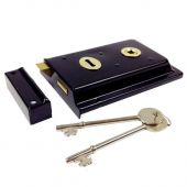 RSE8064JAP - Carlisle Brass Eurospec Rim Lock 154mm x 107mm Black