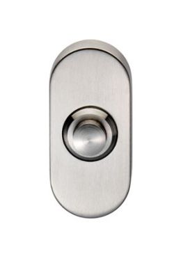 Click Here To Enlarge This Photo Of SWE1030SSS - Carlisle Brass Eurospec Oblong Bell Push 64 x 30mm (G316) Satin Stainless Steel