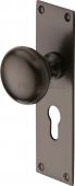 BAL8548-MB Heritage Brass Mortice Knob on Euro Profile Plate Balmoral Design Matt Bronze Finish