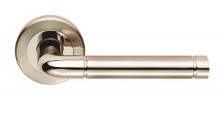 SZR040PNSN - Carlisle Brass Serozzetta 'Quaranta' Lever on Rose Satin Nickel/Polished Nickel