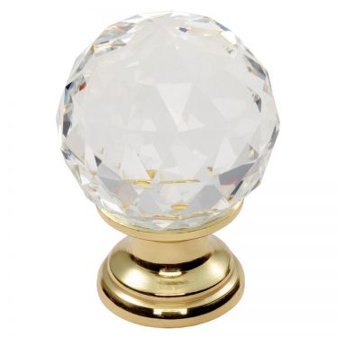 Click Here To Enlarge This Photo Of FTD670ACTB - Carlisle Brass Fingertip Design Crystal Faceted Knob with Finished Base 25mm Polished Brass