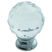 FTD670ACTC - Carlisle Brass Fingertip Design Crystal Faceted Knob with Finished Base 25mm Polished Chrome