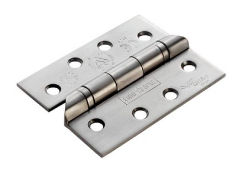 Click Here To Enlarge This Photo Of HIN1433HT/13SSS - Carlisle Brass Eurospec 102mm x 76mm x 3mm Grade 13 Ball Bearing Hospital Tip (Anti Ligature) Hinges Satin Stainless Steel