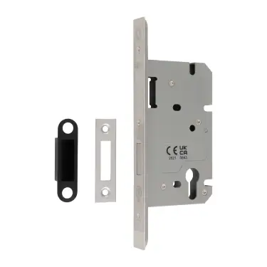 Click Here To Enlarge This Photo Of DLS0060EPSSS - Carlisle Brass Eurospec DIN Euro Deadlock 60mm &lpar;Square Corners&rpar; Satin Stainless Steel