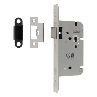 Click Here To Enlarge This Photo Of DLS0060LSSS - Carlisle Brass Eurospec DIN Latch 60mm &lpar;Square Corners&rpar; Satin Stainless Steel