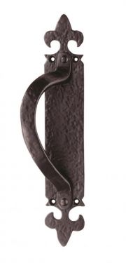 Click Here To Enlarge This Photo Of LF5260LH - Carlisle Brass Ludlow Foundries Offset Pull Handle On Backplate Left Hand 260 x 45mm Black Antique