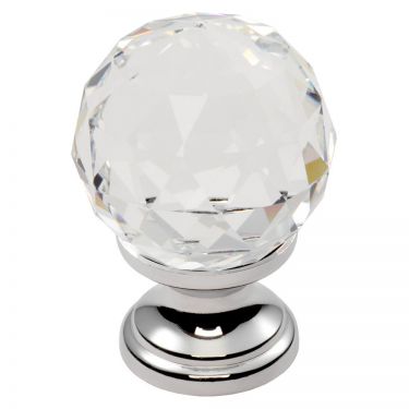 Click Here To Enlarge This Photo Of FTD670BCTC - Carlisle Brass Fingertip Design Crystal Faceted Knob with Finished Base 30mm Polished Chrome