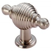 FTD600RSN - Carlisle Brass Fingertip Design Reeded Knob with Finial Ends 70 x 26mm Satin Nickel