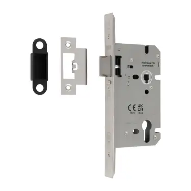 Click Here To Enlarge This Photo Of DLS7260NLASSS - Carlisle Brass Eurospec 60mm &lpar;72mm c&sol;c&rpar; DIN Euro Profile Anti-Thrust Nightlatch &lpar;Square Corners&rpar; Satin Stainless Steel