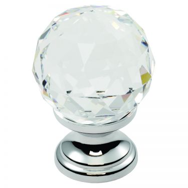 Click Here To Enlarge This Photo Of FTD670CCTC - Carlisle Brass Fingertip Design Crystal Faceted Knob with Finished Base 35mm Polished Chrome