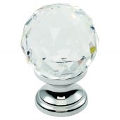 FTD670CCTC - Carlisle Brass Fingertip Design Crystal Faceted Knob with Finished Base 35mm Polished Chrome