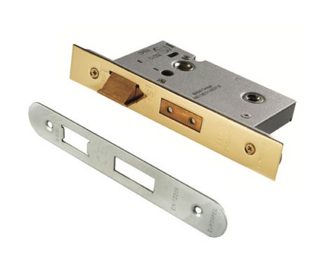 Click Here To Enlarge This Photo Of BAS5030SSS/R - Carlisle Brass Eurospec Easi-T 76mm Bathroom Lock (Radius) with 5mm follower Satin Stainless Steel