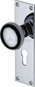 BAL8548-PC Heritage Brass Mortice Knob on Euro Profile Plate Balmoral Design Polished Chrome Finish