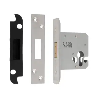 EDS5030SSS  - Carlisle Brass Easi-T Heavy Duty 76mm Euro Profile Deadlock &lpar;Square Corners&rpar; Satin Stainless Steel