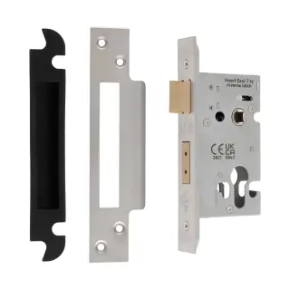 ESS5025SSS  - Carlisle Brass Easi-T Heavy Duty 64mm Euro Profile Sashlock &lpar;Square Corners&rpar; Satin Stainless Steel