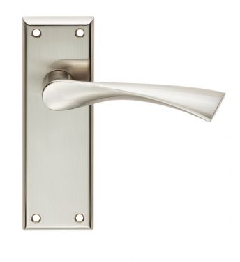 Click Here To Enlarge This Photo Of SZR022SN - Carlisle Brass Serozzetta 'Venti' Lever on Backplate Latch Satin Nickel