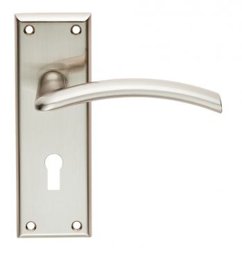 Click Here To Enlarge This Photo Of SZR031SN - Carlisle Brass Serozzetta 'Trenta' Lever on Bathroom Backplate (57mm c/c) Satin Nickel