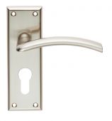 SZR031YSN - Carlisle Brass Serozzetta 'Trenta' Lever on Euro Profile Backplate (47.5mm c/c) Satin Nickel