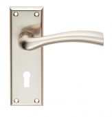 SZR051SN - Carlisle Brass Serozzetta 'Cinquanta' Lever on Bathroom Backplate (57mm c/c) Satin Nickel