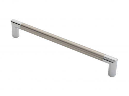 Click Here To Enlarge This Photo Of PH160BCPSN - Carlisle Brass Serozzetta 'Trend' Suited Pull Handle 305mm x 19mm Satin Nickel/Polished Chrome