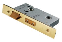 BAS5025PVD - Carlisle Brass Eurospec Easi-T 64mm Bathroom Lock with 5mm follower PVD Stainless Brass