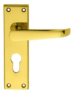 M30Y - Carlisle Brass Victorian Lever Lock Euro Profile Furniture &lpar;47&period;5mm c&sol;c&rpar; Polished Brass