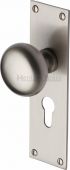 BAL8548-SN Heritage Brass Mortice Knob on Euro Profile Plate Balmoral Design Satin Nickel Finish