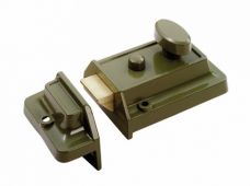 RCN8160GN - Carlisle Brass Eurospec 60mm Rim Cylinder Nightlatch Traditional Style with Polished Brass Cylinder
