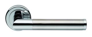 SZM160CPSN - Carlisle Brass Serozzetta 'Trend' Lever on Round Rose Satin Nickel/Polished Chrome