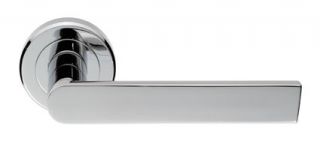 SZM210CP - Carlisle Brass Serozzetta 'Edge' Lever on Screw on Rose Polished Chrome