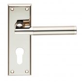 SZR061YPNSN - Carlisle Brass Serozzetta 'Sessanta'  Lever on Euro Profile Backplate (47.5mm c/c) Satin Nickel/Polished Nickel