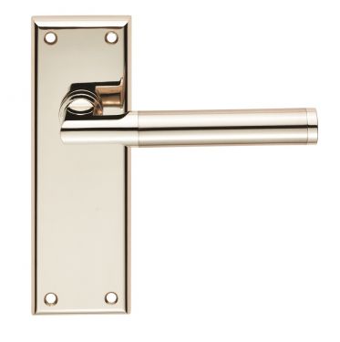 Click Here To Enlarge This Photo Of SZR062PNSN - Carlisle Brass Serozzetta 'Sessanta'  Lever on Backplate Latch Satin Nickel/Polished Nickel
