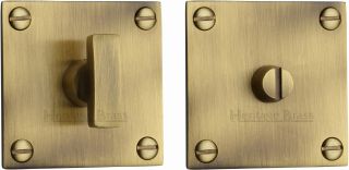 BAU1555-AT Heritage Brass Square Low Profile Thumbturn & Emergency Release Antique Brass Finish