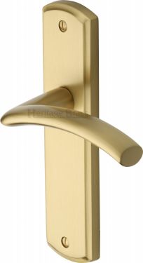 Click Here To Enlarge This Photo Of CEN1010-SB Heritage Brass Door Handle Lever Latch Centaur Design Satin Brass Finish