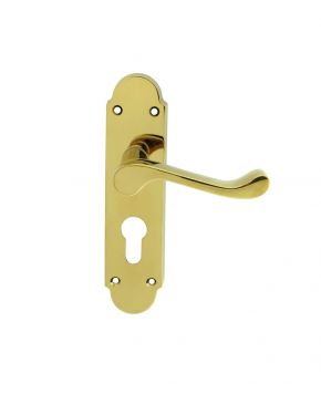 Click Here To Enlarge This Photo Of DL168Y - Carlisle Brass 'Oakley' Lever Furniture Euro Profile (47.5mm c/c) Polished Brass