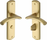 CEN1030-SB Heritage Brass Door Handle For Bathroom Centaur Design Satin Brass Finish