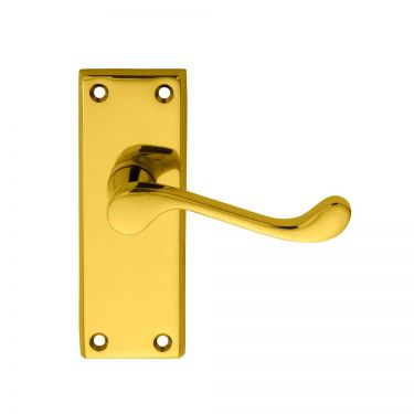 Click Here To Enlarge This Photo Of DL55 - Carlisle Brass Victorian Scroll Lever on Latch Backplate Polished Brass