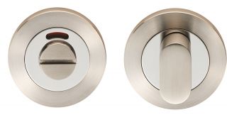 SWT1016-IDUO - Carlisle Brass Eurospec Turn & Indicator Coin Release Satin Stainless Steel/Polished Stainless Steel