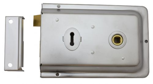 Click Here To Enlarge This Photo Of RSE8064SC - Carlisle Brass Eurospec Rim Lock 154mm x 107mm Satin Chrome